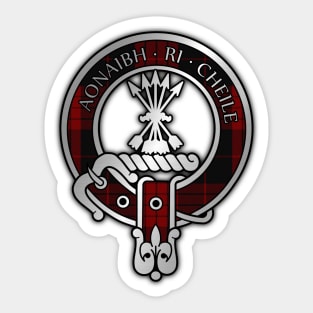 Clan Cameron Red & Black Tartan Crest Sticker